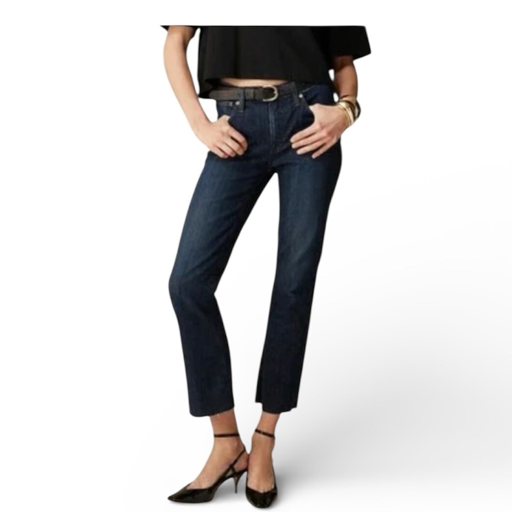 👖 J.Crew Demi Boot Crop Jeans | Size 29 | Dark Wash Denim Raw Hem